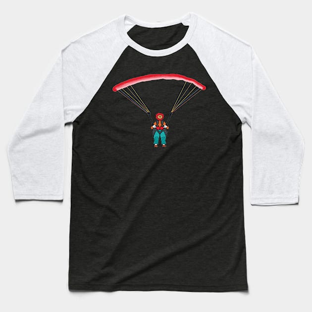 Paragliding Baseball T-Shirt by Mark Ewbie